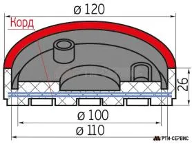 Накладка резиновая для подъемников "Ravaglioli" mid. КОРД